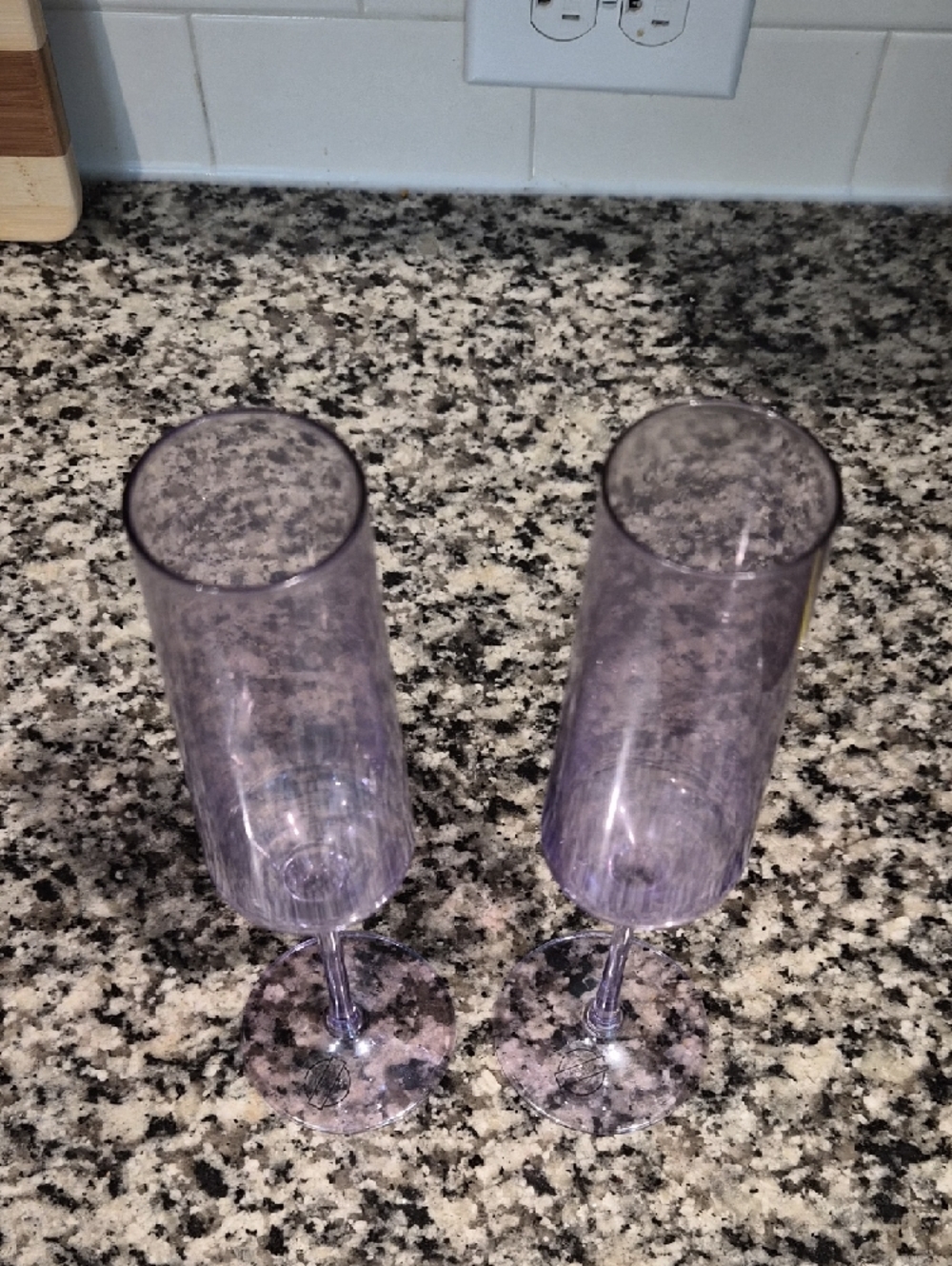 Lavender 10" Tall Champagne Flutes - Set of 2 - Picture 2 of 5